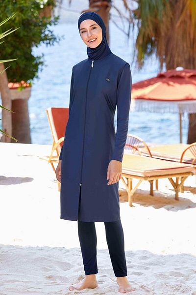 Remsa Mayo Full Covered Hijab Swimsuit Thandıe 1250 Dark Navy Blue Remsa Swimsuit