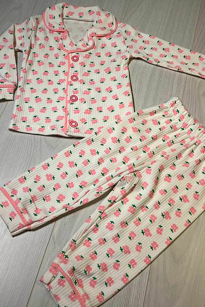 peki baby&kids Set de pijamale cu imprimeu floral pentru fetiță - Cumpărați 5 Obțineți 4, jachetă și pantaloni ca cadou 17024