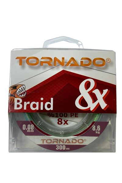 Tornado 300m 8X 0.8mm 8.6kg White String Fishing Line