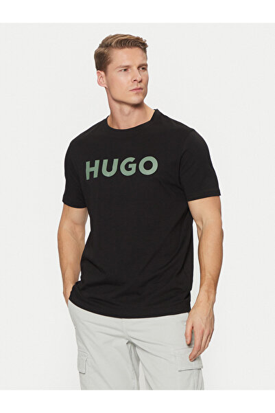 HUGO Erkek %100 Pamuklu Logolu Kısa Kollu Siyah2 T-Shirt 50467556-005