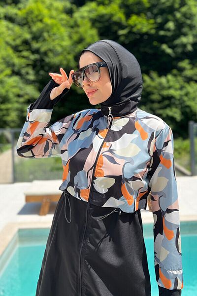 Remsa Mayo Remsa Full Covered Hijab μαγιό 2322 Pera Flower