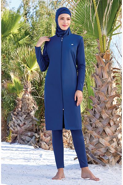 Adasea Μοντέλο 1250 Full Covered Dark Navy Blue Hijab μαγιό
