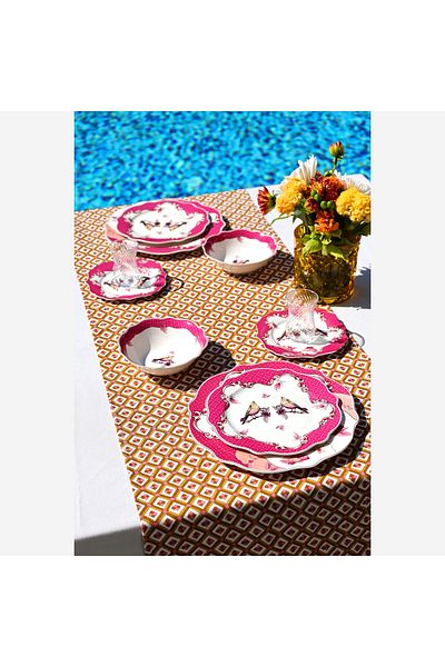 CHIARA ALESSI Allure Pink Porcelain Pit Plate 21 Cm