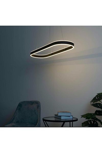 Vonalight 3000K Black Oval Led Lamp - Pendant Living Room, Chandelier, Dining Table, Lighting, Decorative Daylight