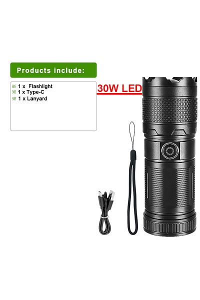 paweinuo Abs Flash Light High Power Abs Flashlight White Laser Flashlight Built-in Battery Type-c Charging Ta