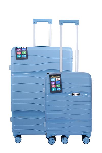 Mnuk Viajero Set of 2 Luggage | Hardside Trolley | 20/28 Blue