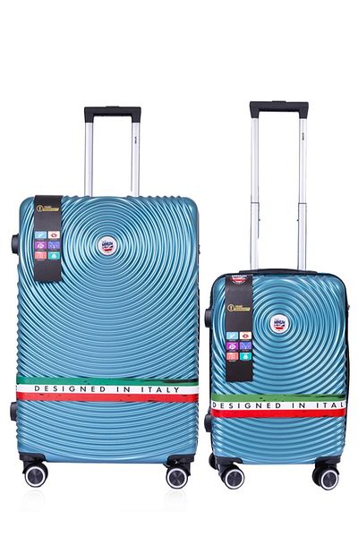 Mnuk Cruise Set of 2 Luggage | Hardside Trolley with USB Port | 20/28 Turquoise