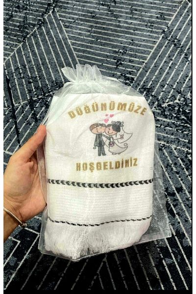 yörük tuhafiye Wedding Towel, tulle, Wedding Towel with Pouch, Car Towel, Convoy Towel, 12 Pcs Packed, Pouch