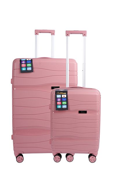 Mnuk Viajero Set of 2 Luggage | Hardside Trolley | 20/28 Pink