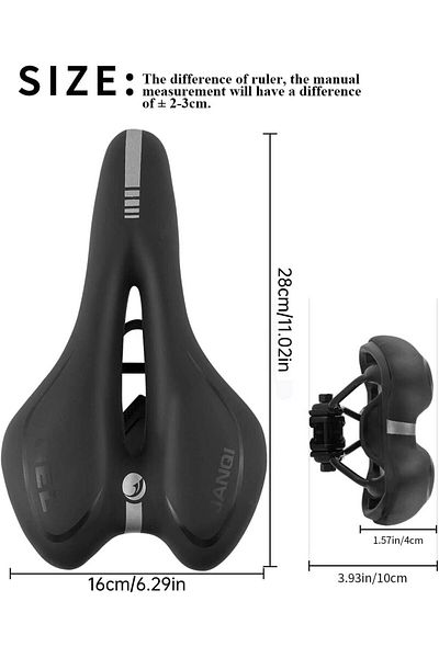 Asroya Comfortable Soft Gel - Wide Bike Saddle and Seat Bike Accessory