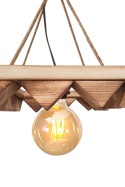 Zümra Ahşap Halatlı ahşap avize cafe restoran hol salon için ahşap avize