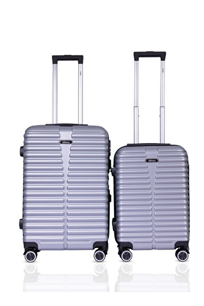 Mnuk Destiny Set of 2 Luggage | Hardside Trolley | 20/28 Silver