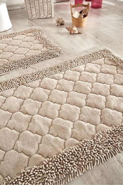 Madame Clean Home Cotton Special - Σετ βαμβακερό κάθισμα τουαλέτας 2 τεμαχίων, σετ χαλάκι μπάνιου Mink