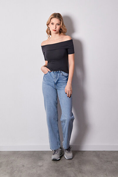 Fulla Moda Basic Madonna Yaka Bluz