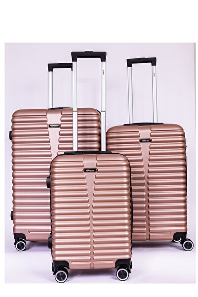 Mnuk مجموعة Destiny من 3 حقائب سفر | عربة صلبة | 20/24/28 ذهبية