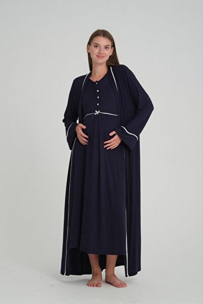 Reyhanlar طقم ملابس نوم نسائية قصيرة الأكمام من القطن الممشط للحوامل والمرضعا...