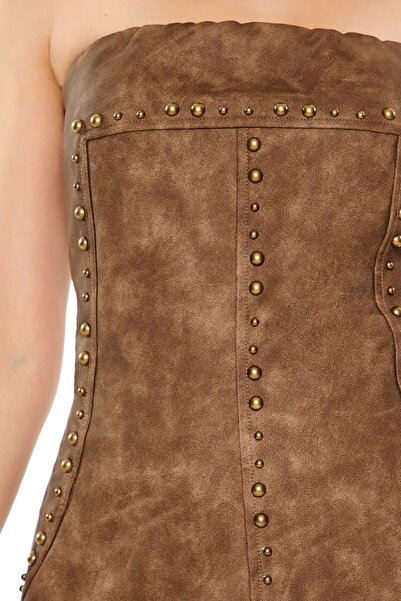 Forever 21 Zımbalı Düz Mini Elbise