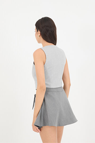 Addax Λεπτομερές γιλέκο με κουμπιά τσέπης Y13707-z3