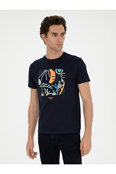 Cacharel Lacivert Slim Fit Bisiklet Yaka T-shirt 50284398-VR033