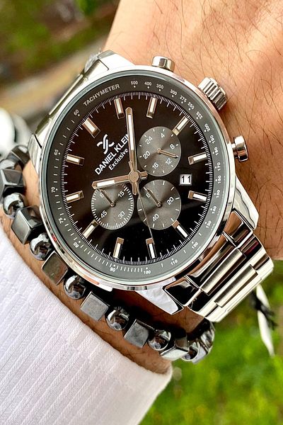 Daniel Klein New Season Stainless Steel Cord Men's Wristwatch 5 Atm Waterproof + Bracelet Gift