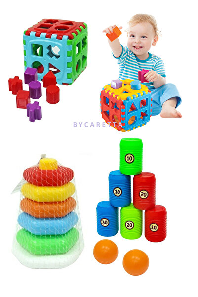 ByCaretta مجموعة مطور الذكاء التعليمي مكعب بولتاك + حلقات سداسية + لعبة إمالة...