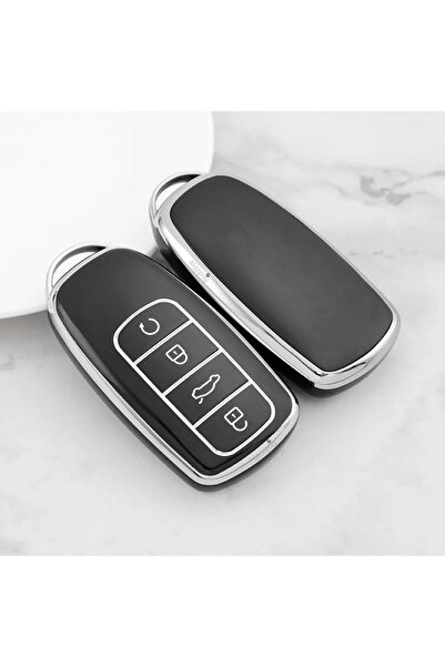 Skilit Jaecoo  Anahtar Kılıfı Siyah Gümüş
