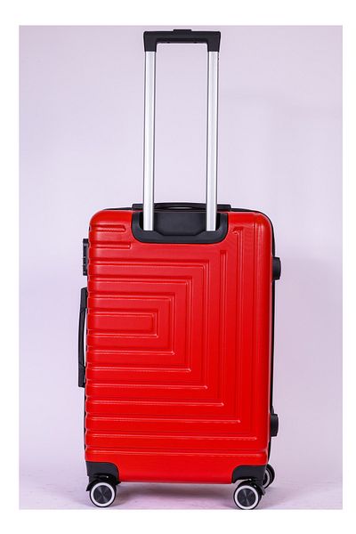 Mnuk Pilgrimage Checked Travel Luggage | Hardside Trolley | 24 Red