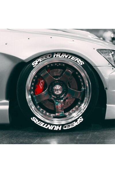 komauto 3d Lastik Yazısı Beyaz Speedhunters 4 Adet 2.5 Cm