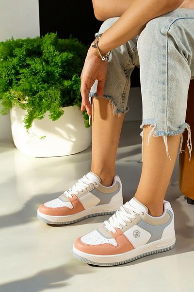 Tomato Bags Γυναικείο Πούδρα Λευκό Μπλε Casual Sneaker |   Κομψά και άνετα αθλητικά παπούτσια - 2100