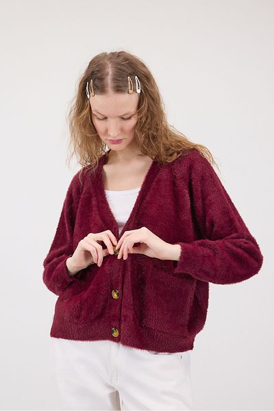 Addax Soft Textured Buttoned Cardigan H3375-B8