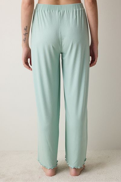 Penti Hellgrüne Marina Solid-Pyjama-Unterhose – Hose mit Stoffbesatz