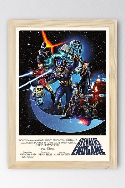 Saturn Avengers Framed Painting - Avengers Marvel Poster Painting