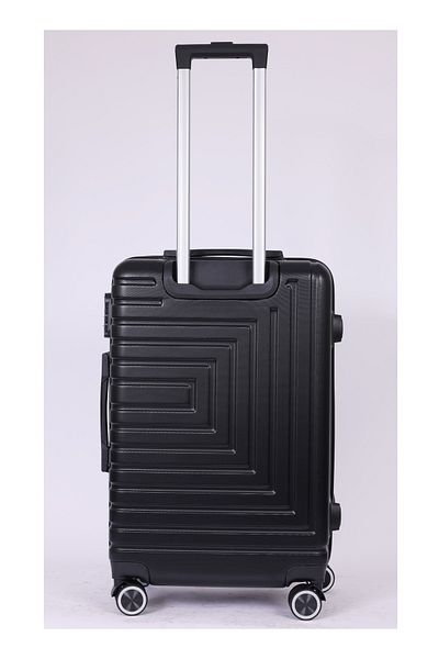Mnuk Pilgrimage Set of 3 Traveling Luggage | Hardside Trolley | 20/24/28 Black