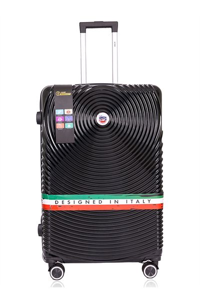Mnuk Cruise Set of 2 Luggage | Hardside Trolley with USB Port | 20/28 Black