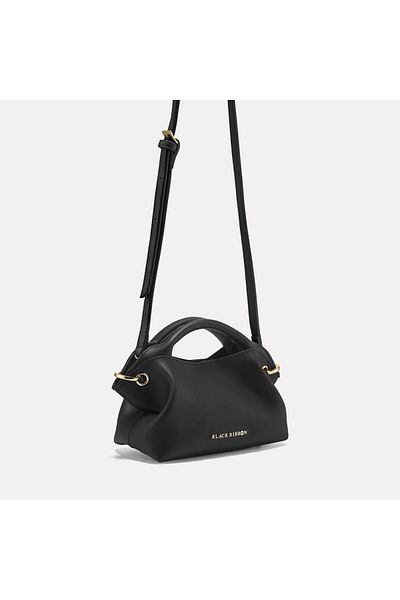 Black Ribbon Geantă de mână Tina Mini cu detalii despre accesorii