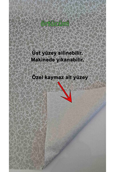 Örtücüm Kaydırmaz Pvc Dolap İçi Raf Örtüsü Buzdolabı Çekmece Kaymaz Çok Amaçlı Mutfak Gri Taş Kaymaz