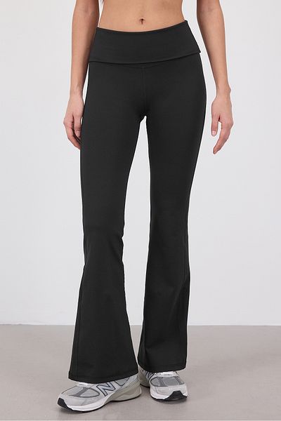Addax Spanish Leg Leggings with Folded Waistband Tyt0080-H9