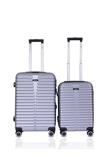 Mnuk Destiny Set of 3 Luggage | Hardside Trolley | 20/24/28 Silver