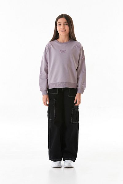 Fulla Moda Contrast Stitched Cargo Pocket Girls' Trousers