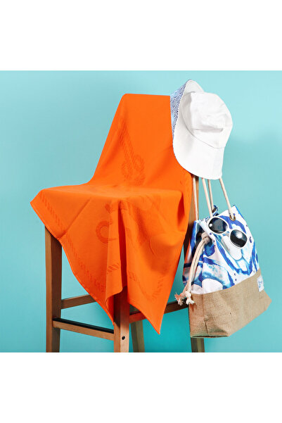 ANEMOSS Sailboat Beach Towel – Orange, 140x70 cm