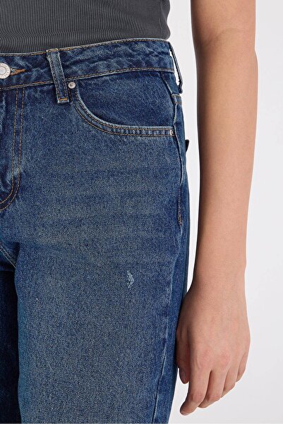 Addax High Waist Mom Jean Trousers - PN8582-PNE