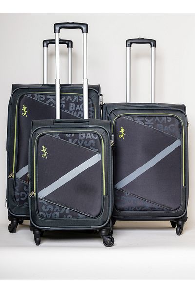 Skybags Set of 3 Luggage, Polyester Soft Sided, 20/24/28, Grey