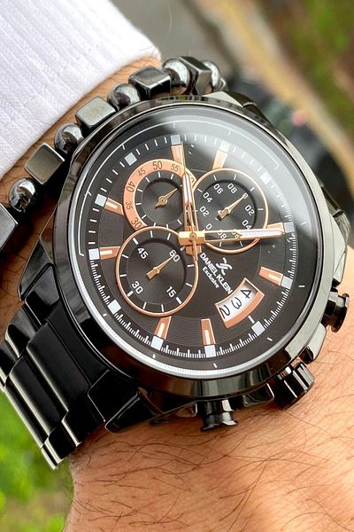 Daniel Klein Stainless Steel Band Men Wrist Watch 5 Atm Waterproof +Bracelet