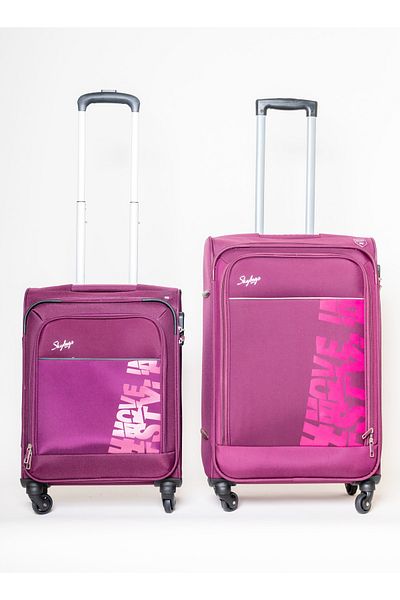 Skybags Rhumba Set Of 2 Luggage, Polyester Soft Sided, 20/28 Purple