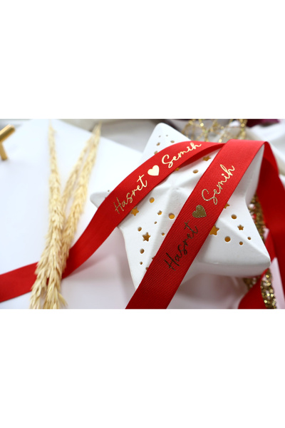 lafazan Kırmızı kişiye özel Isimli Söz ve Nişan Kurdelesi 2 CM