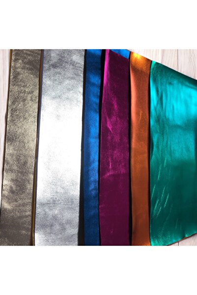 KumaşEvi Αυτοκόλλητο γυαλιστερό μεταλλικό τεχνητό δέρμα - Διακοσμητικές επικαλύψεις (Πλάτος: 21 cm x Μήκος: 30 cm)