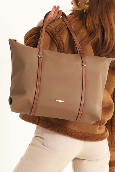 Lifonbag Geantă Shopper de umăr și mână din nurcă din satin