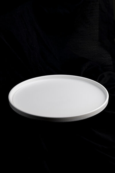 Countra Stackable Servis Tabağı - Pizza Tabağı Mat Beyaz 27 Cm