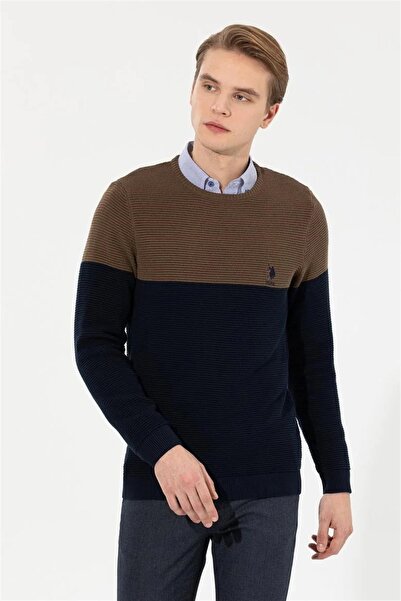 U.S. Polo Assn. Crew Neck Mustard Men's Sweater Vanad