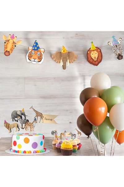 Partifabrik Σετ πάρτι με μπαλόνια Safari Party Animals